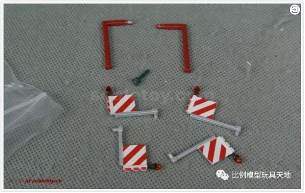 支撐腿，警示燈，警示牌等。